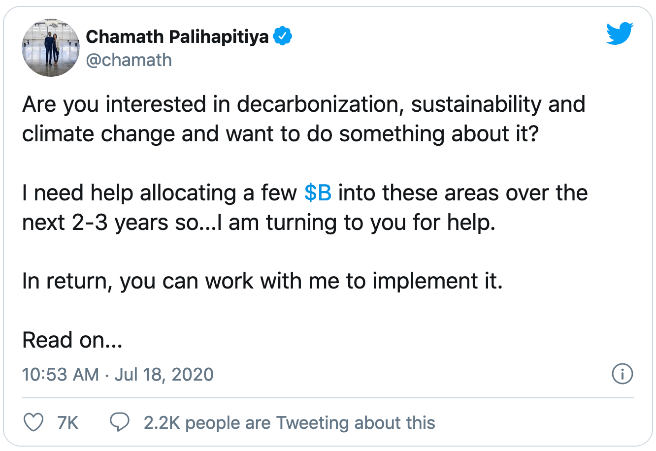 Chamath's tweet https://twitter.com/chamath/status/1284531841651752960