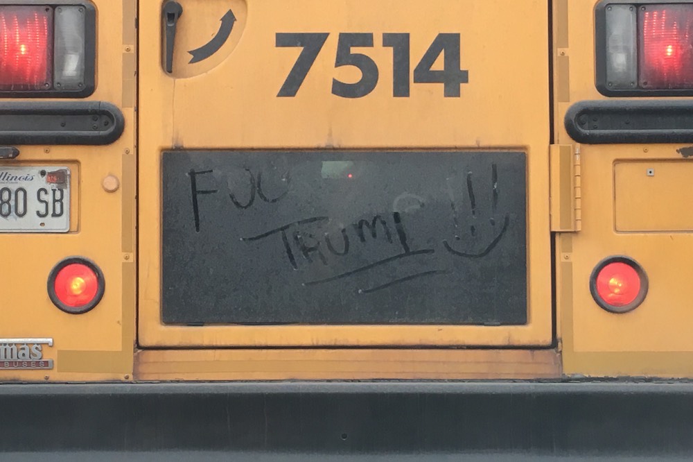 The #resistance school bus.