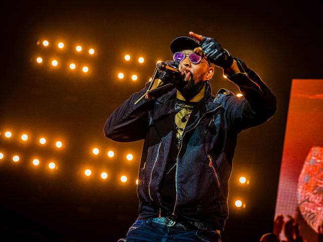Robert Fitzgerald Diggs, also known as the RZA, rapping at a show