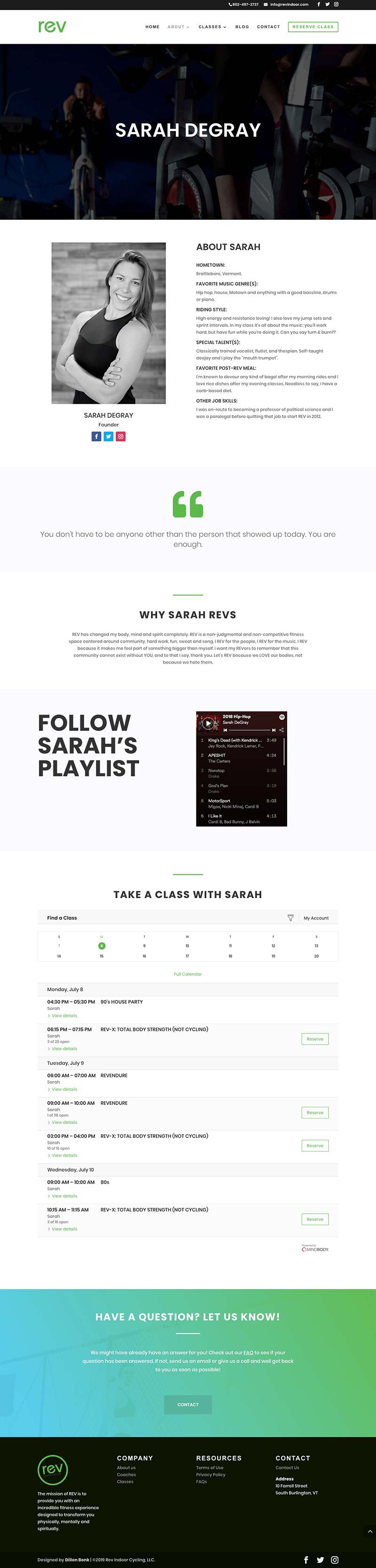 mockup wordpress web design for rev indoor