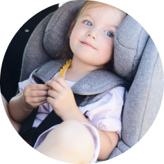 A child in an Avionaut car seat