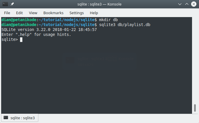 sqlite nodejs example