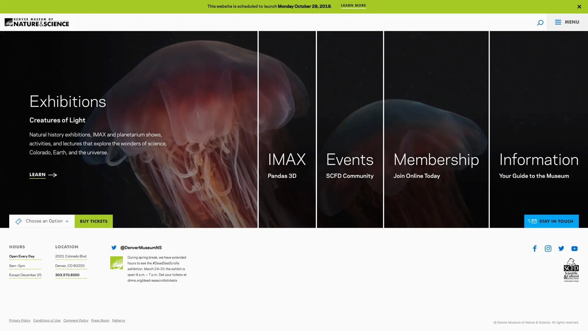 Front-end development for the Denver Museum of Nature and Science