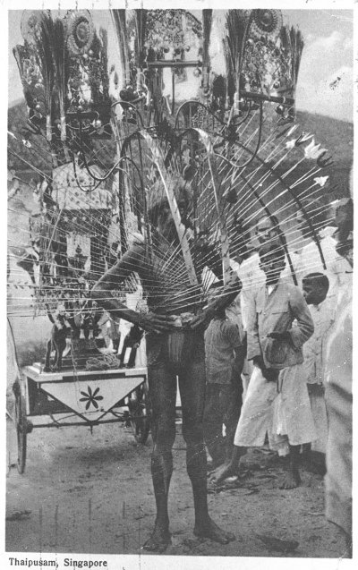 Kavadi-bearer at Thaipusam festival, 1934
