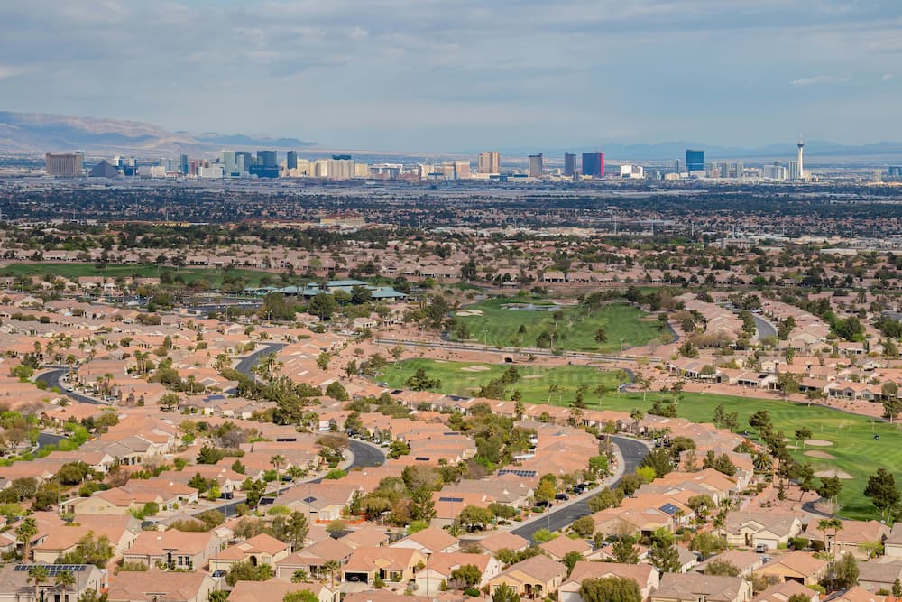 Arial view of Las Vegas East side - Henderson