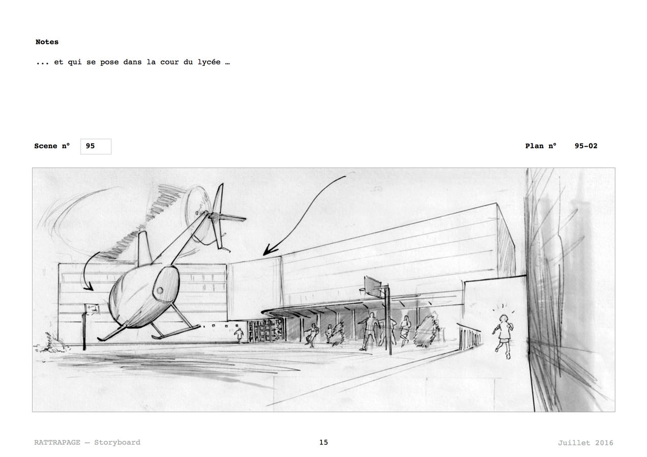Rattrapage — storyboard — scène hélicoptère, page 15