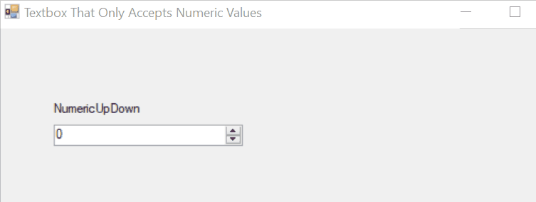 C# TextBox only accepts numbers Numeric Up Down
