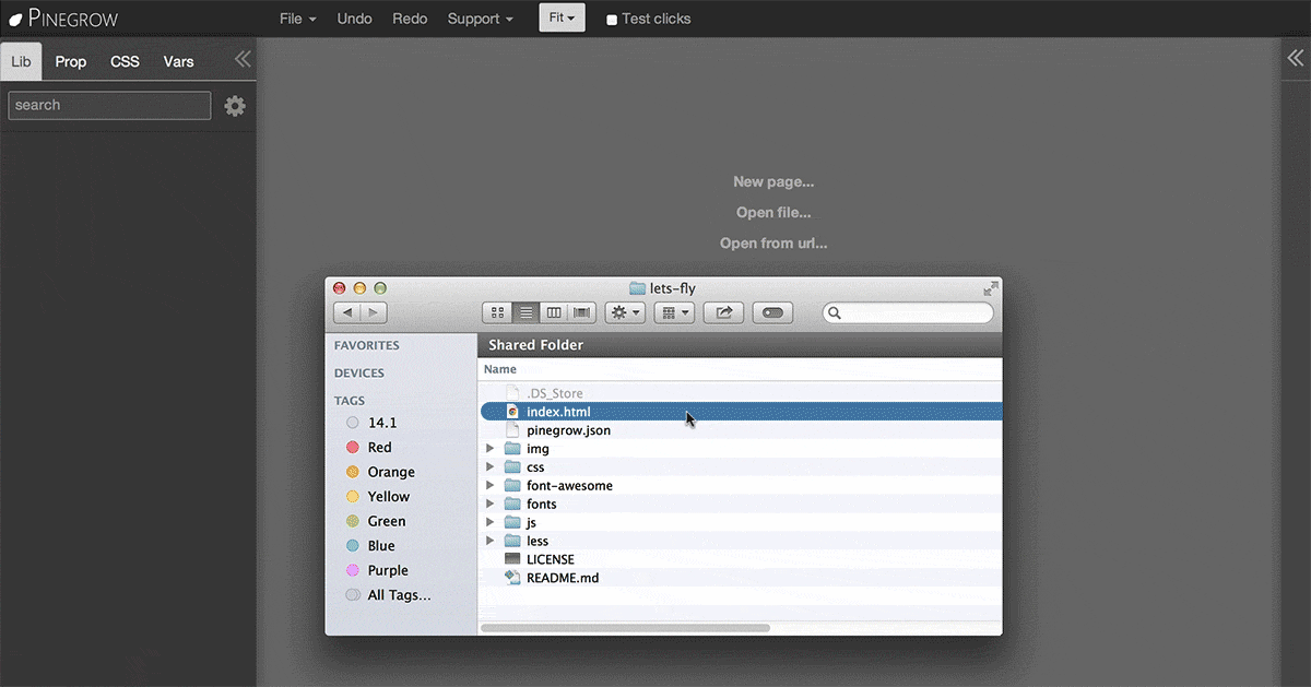 Pinegrow works with other frameworks