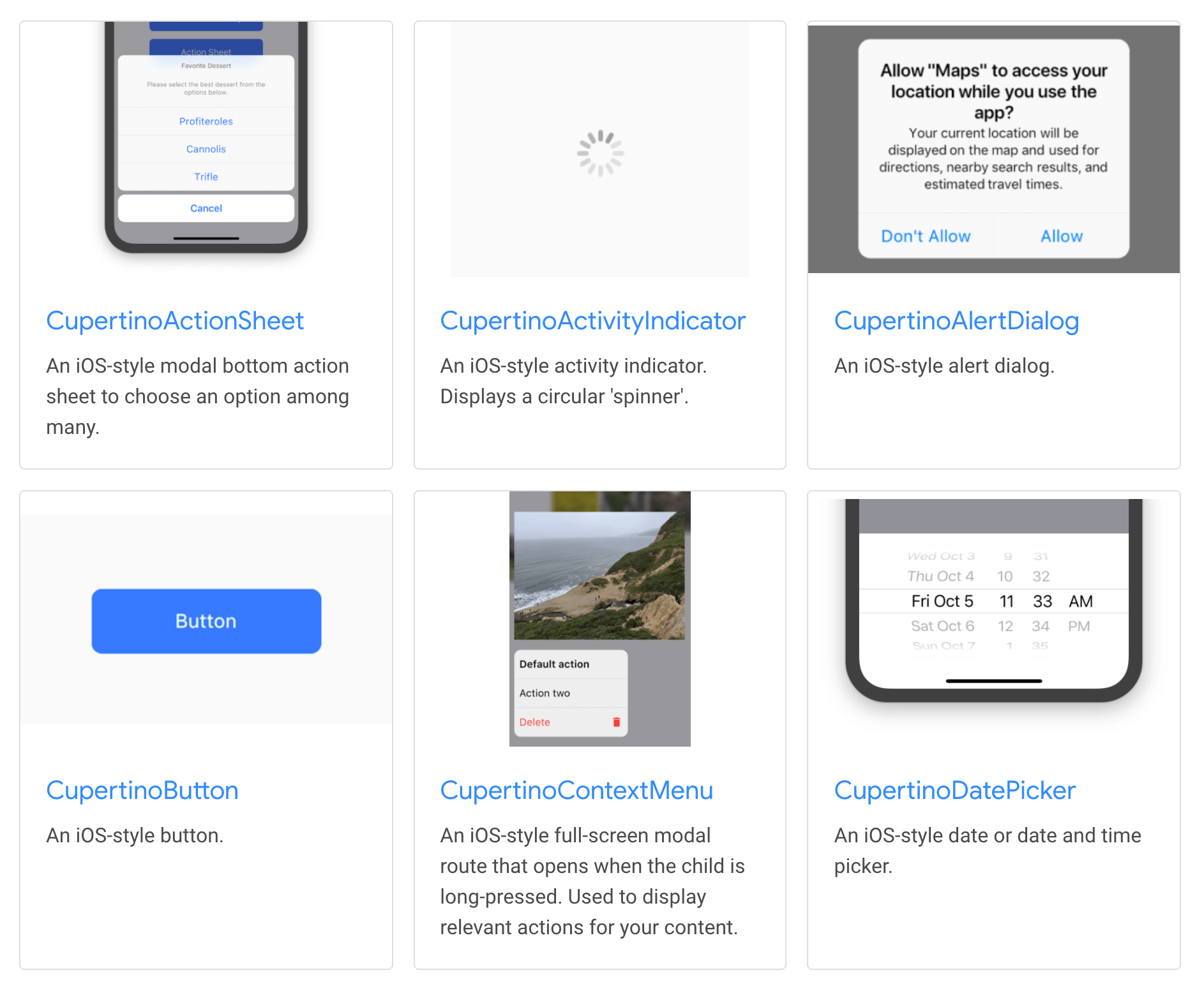 Cupertino (iOS-style) widgets