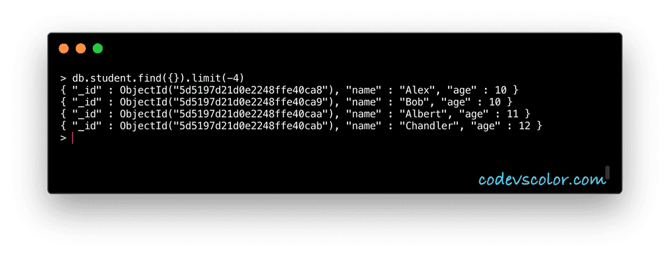 how-to-use-limit-method-in-mongodb-with-examples-codevscolor