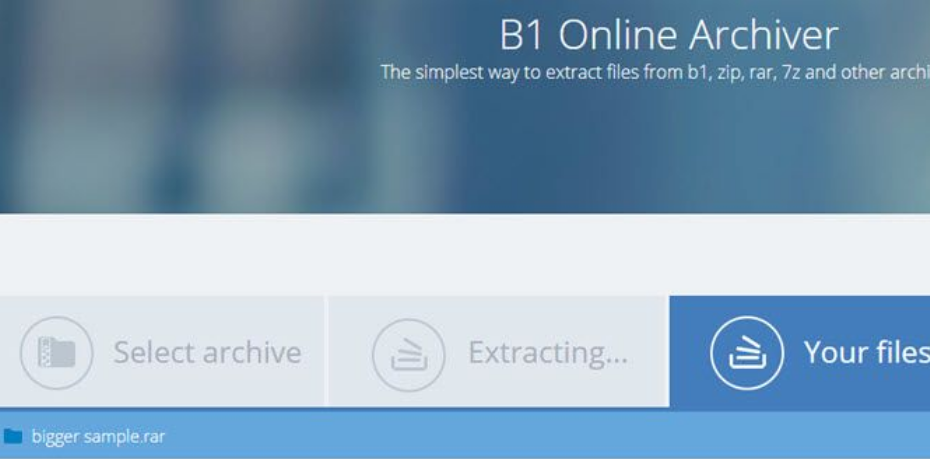  B1 Online Archiver  This specific website supports tons of archive formats. 