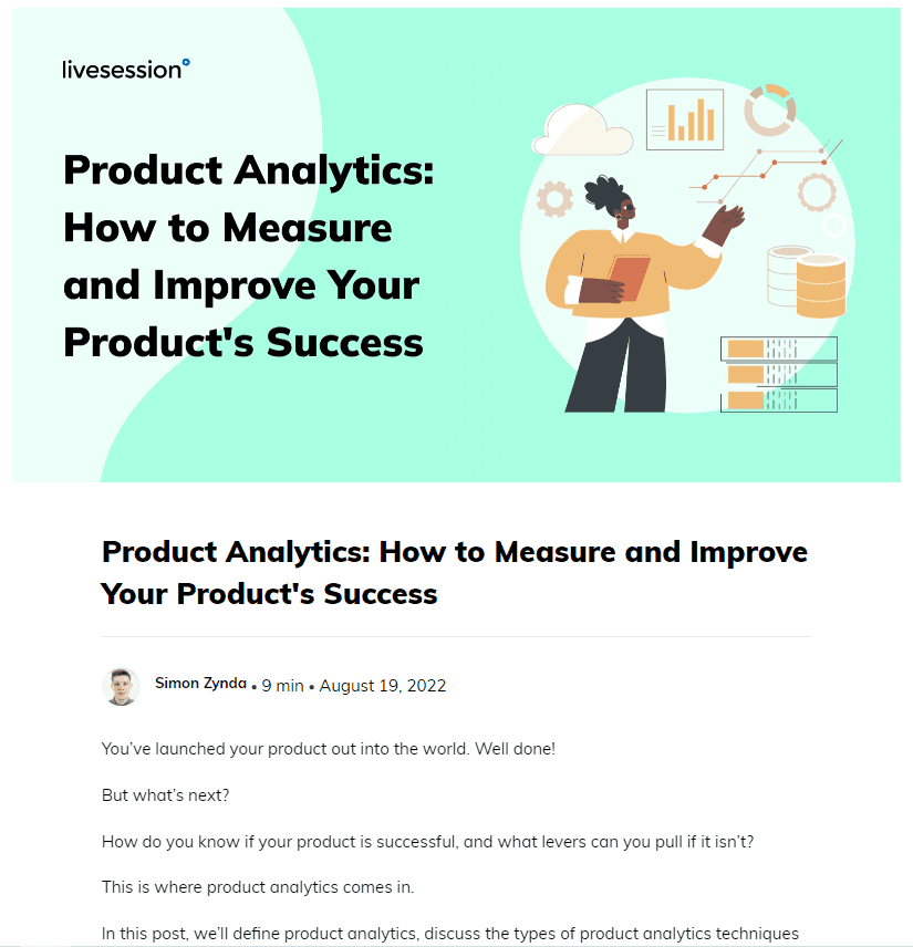 LiveSession product analytics blog article