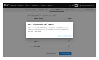 A screenshot of the AWS CloudFormation modal dialog