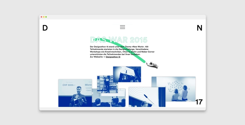 Screenshot der Webseite des Designathon 2015.