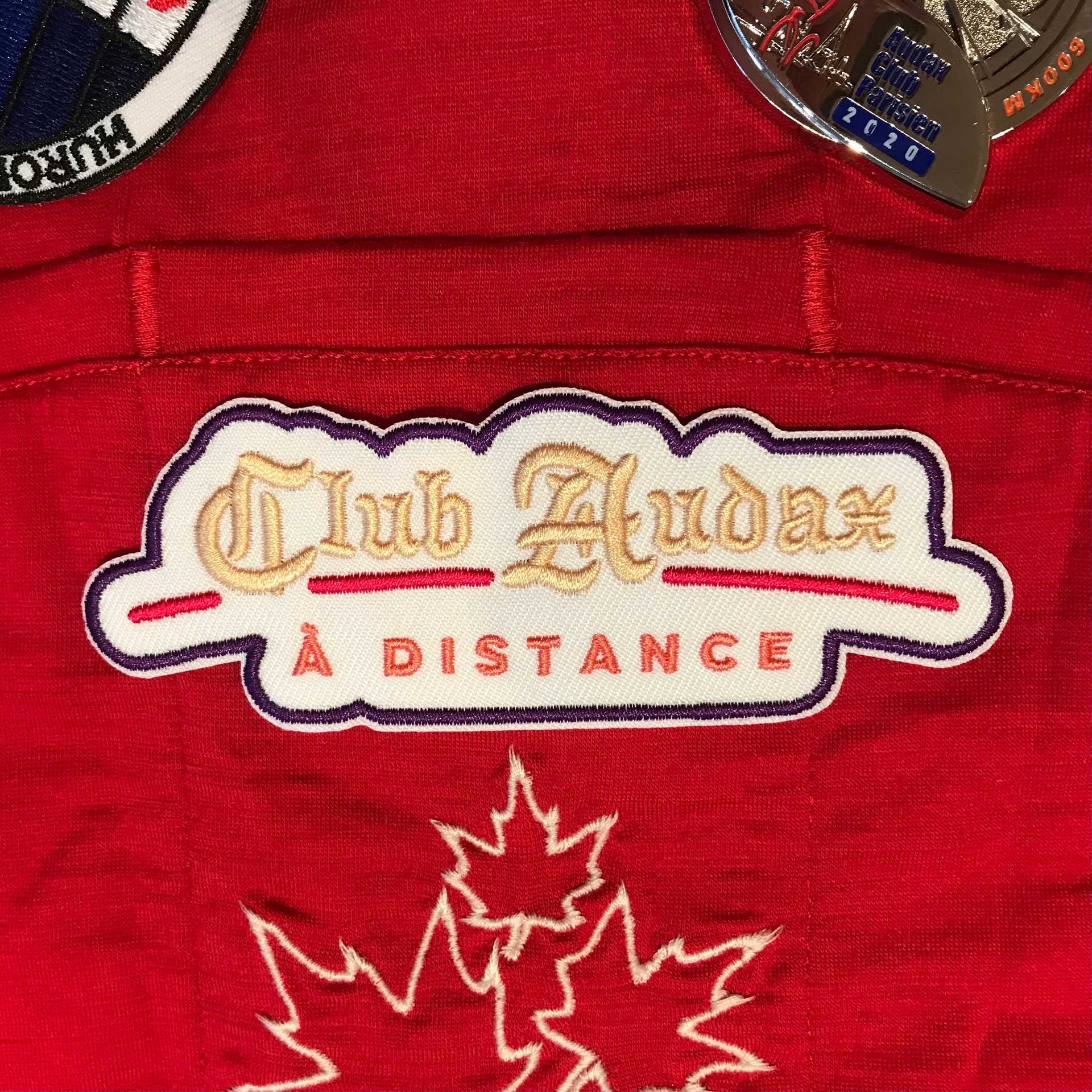 A custom patch to celebrate riding by your lonesome! Club Audax à Distance is a play on long distance relationships and the time we spend together.