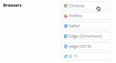 Select multiple browsers to run your test