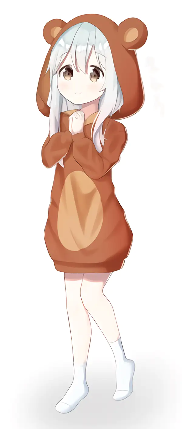 Mahiro is staying cute in her bear hoodie