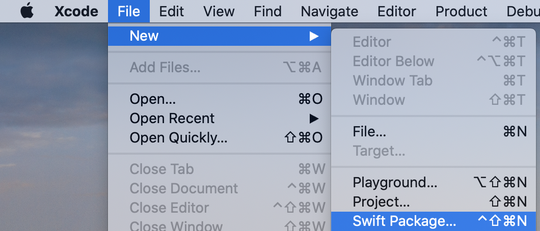 Xcode also offers an option to create a Swift Package