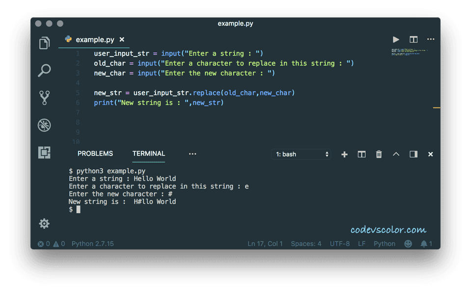 Python program to replace single or multiple character,substring in a ...