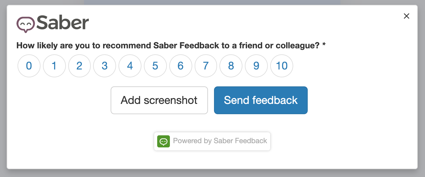 A ready to use feedback form template for measuring Net Promoter Score