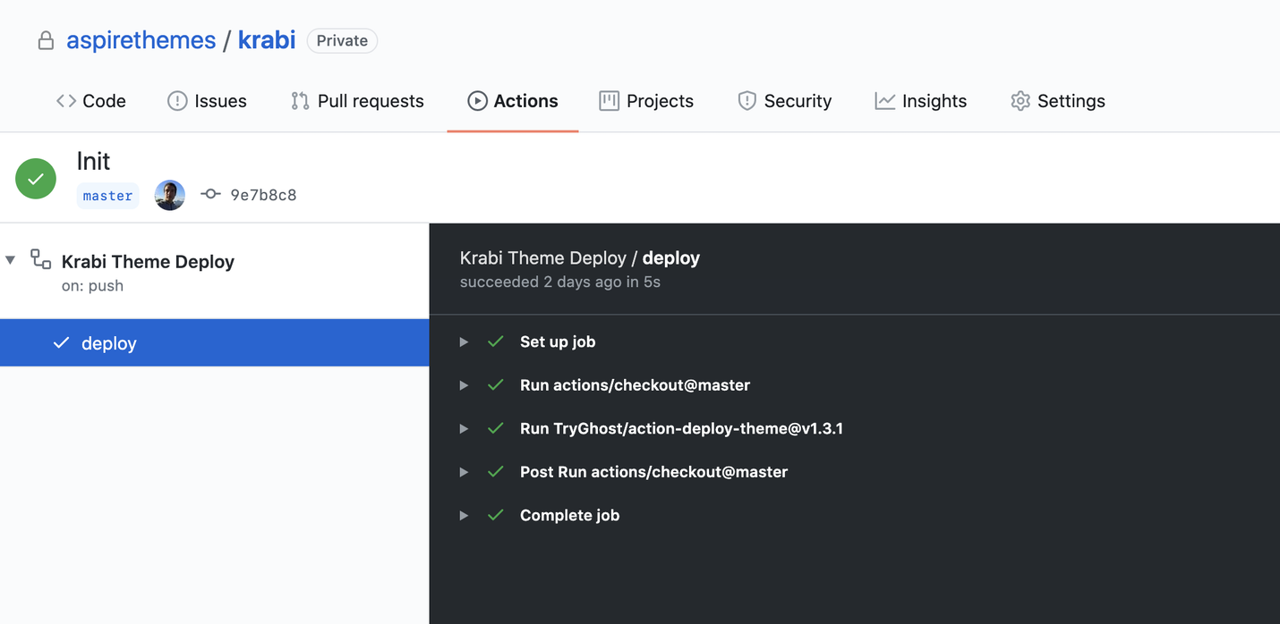 Krabi GitHub Actions
