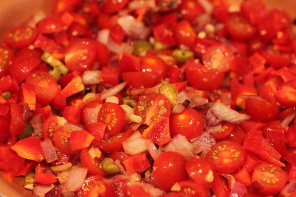 vegetables in the pan