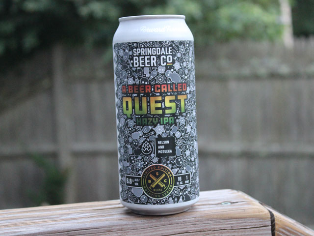 A Beer Called Quest, a hazy IPA brewed by Springdale Beer Company