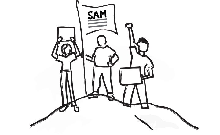 SAM supporters illustration