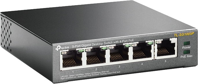 Photo of metal TP-Link TL-SG1005P 5-port switch