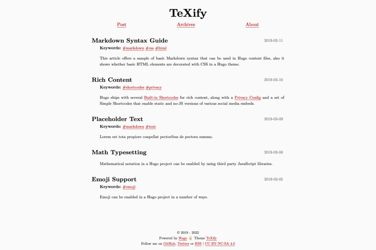 Hugo-Theme-Texify