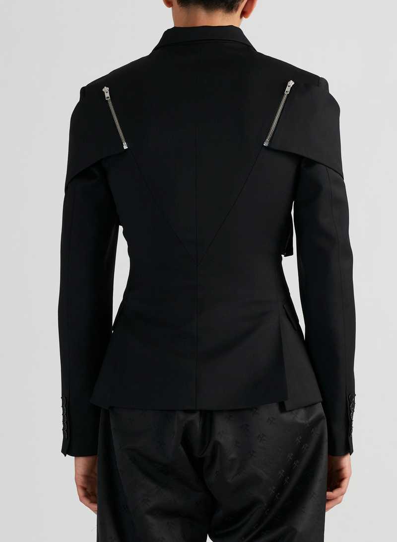 Dabir Jacket Wool Black, back view. GmbH AW22 collection.