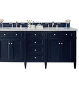 image Brittany 72 in W  34 in H Double Bath Vanity Cabinet in Black with Vanity Top in Arctic Fall 