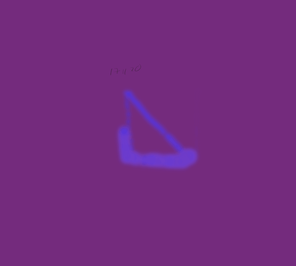 Thumb browser painting that looks like phone screen grease in violet on a warm purple background.