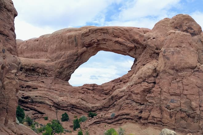 The North Window Arch in Arches National Park.