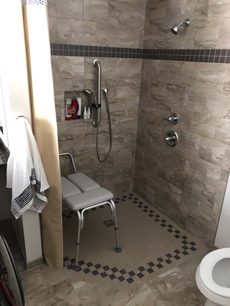 walk-in shower after remodel by CorHome