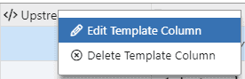 Edit Template Column context menu