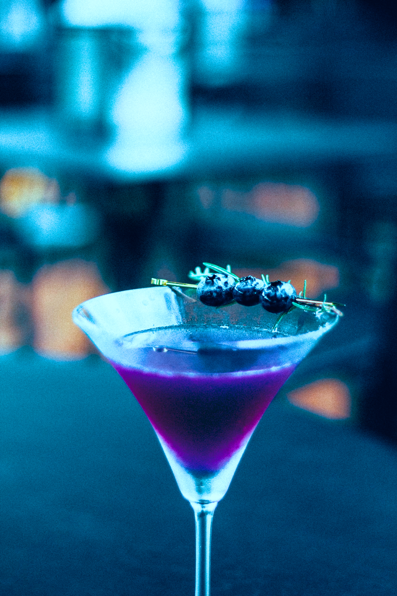 purple drink on a martini glass