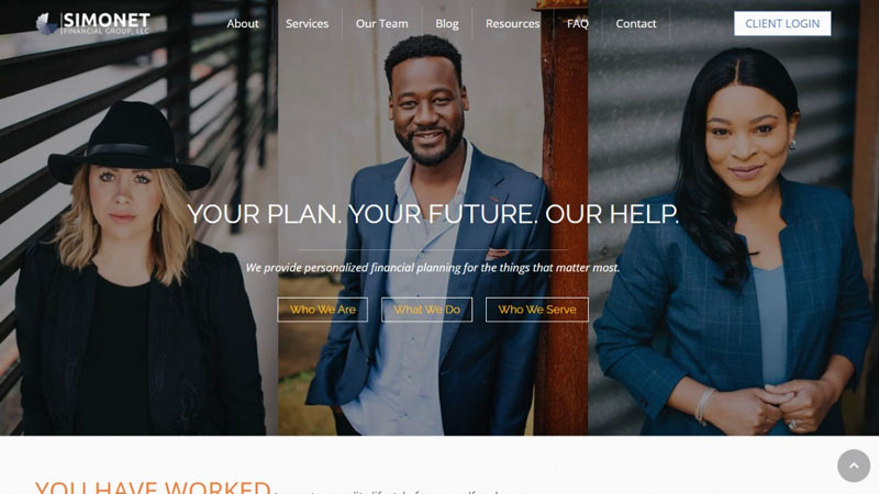 Simonet Financial website screenshot