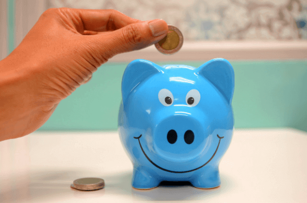 image of a blue piggy bank