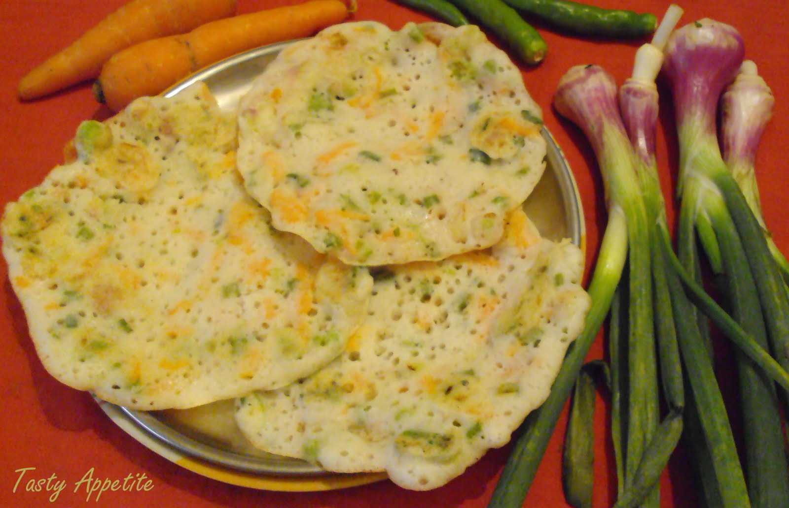 Uthappam Spring Onion Uthappam Tasty Appetite