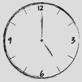 Esfera de reloj del primer capítulo marcando las 17:00