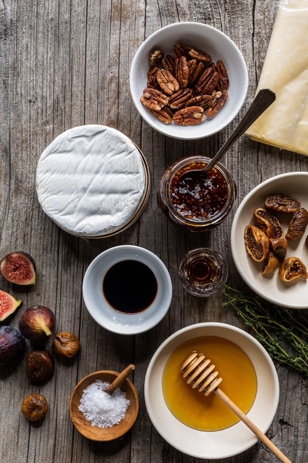 Baked Brie in Puffed Pastry With Honey Bourbon Figs