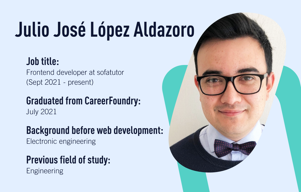 CareerFoundry web development graduate, Julio