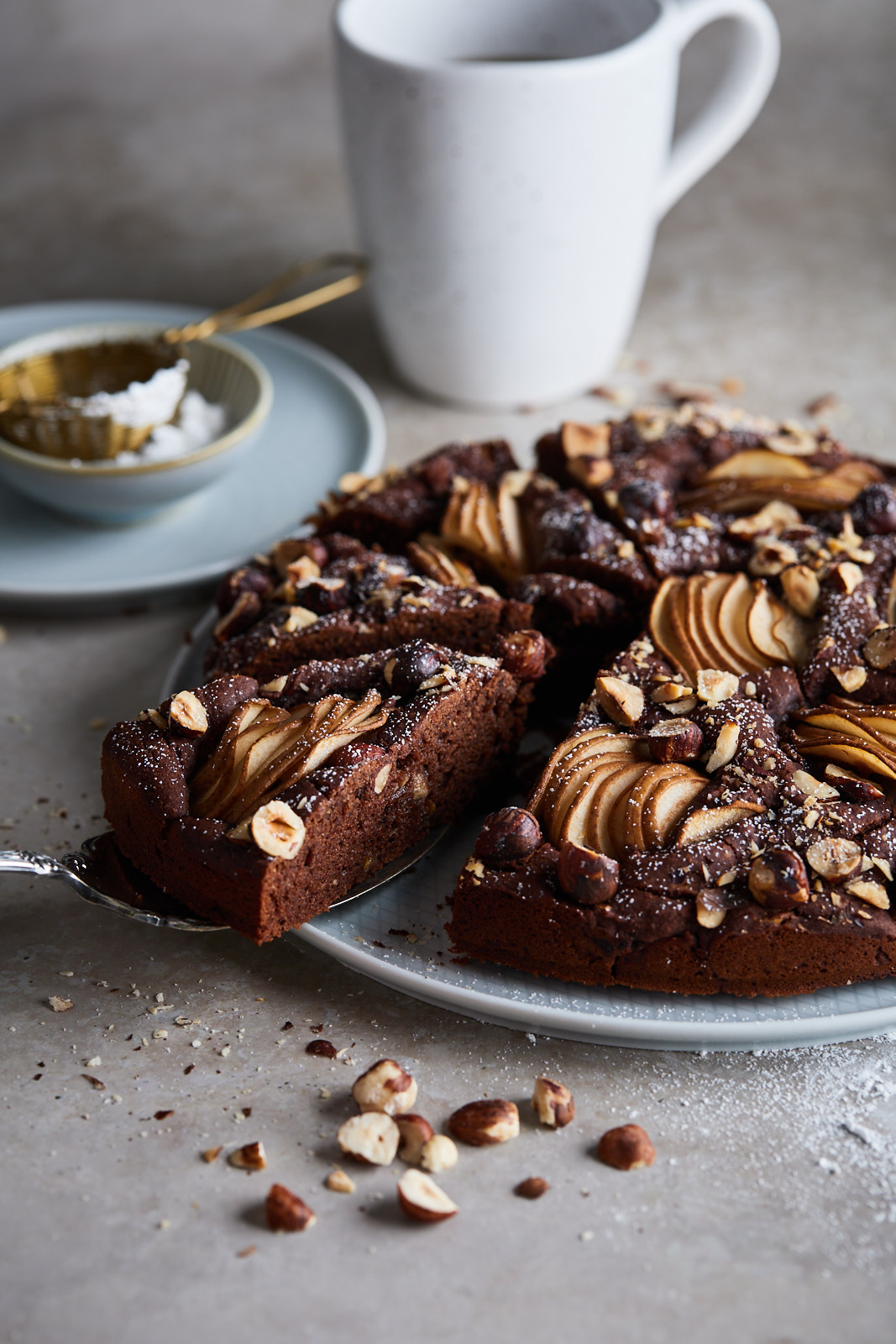 Chocolate Hazelnut Pear Cake | Olive & Mango