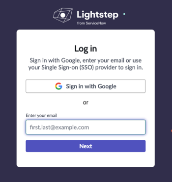 Lightstep incident Response login