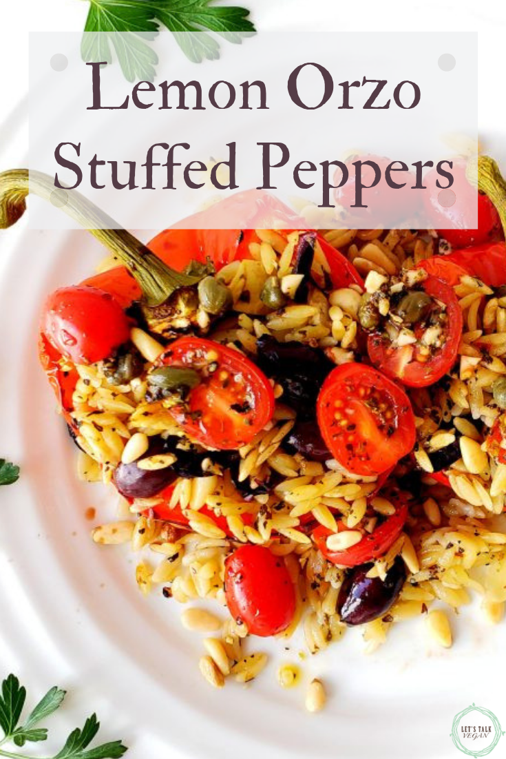 Orzo stuffed red peppers