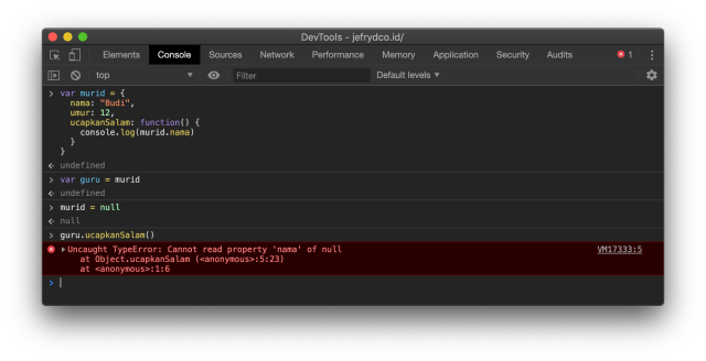 this Object Null Raise Error JavaScript