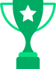 green trophy icon with star in the middle