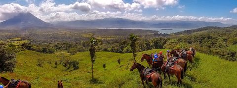 Horseback riding through Mistico Park near Arenal, Costa Rica