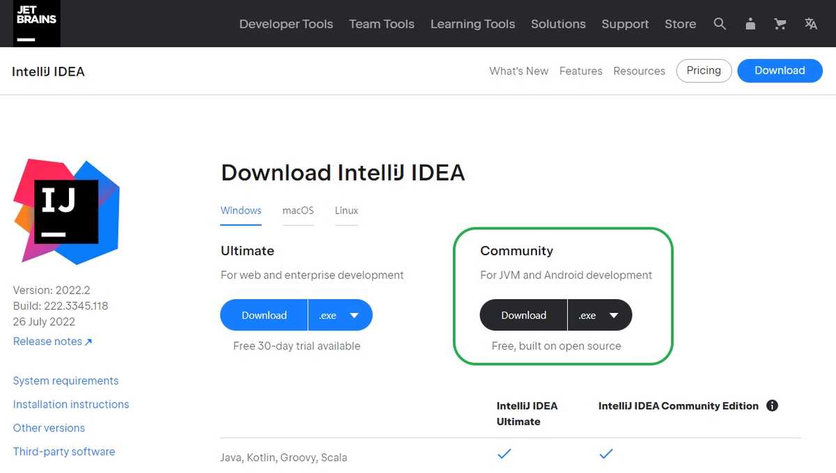 IntelliJ IDEA Community 버전 설치